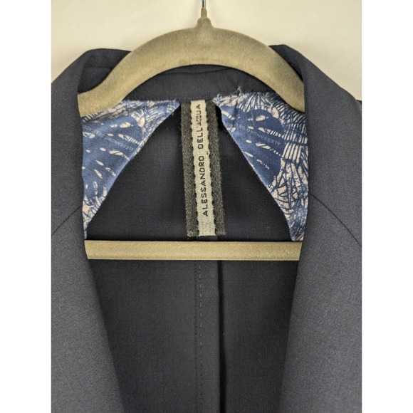Alessandro Dell'Acqua Navy Suit Jacket 53 Wool Stretch 2-Button Blazer Italy - Picture 3 of 11